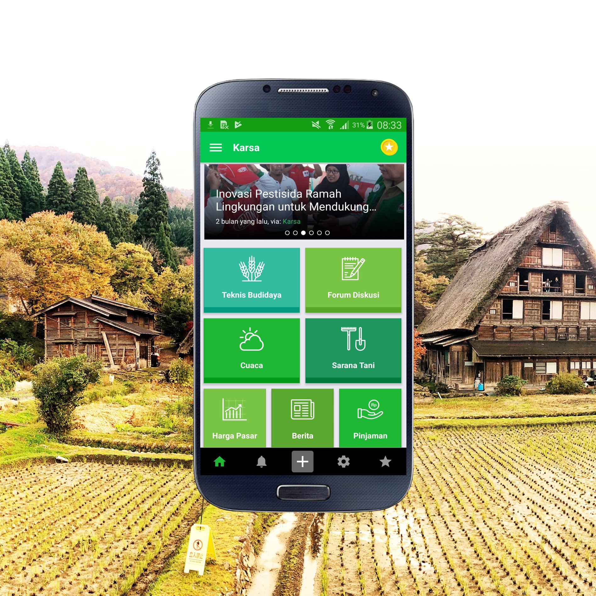 Showcasing Karsa app mockup look.